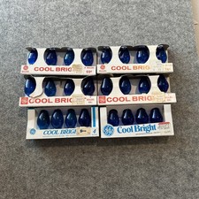 Vintage GE Cool Bright C-9 formerly D-80 Blue 24 Bulbs In Package