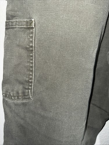Pantalones de carpintero forrados de franela Carhartt de colección para hombre talla 36x34 B111 MOS de lona verde - Imagen 5 de 12