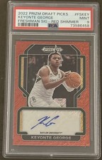2022 Prizm Draft Picks Keyonte George Freshman Sig Red Shimmer Auto 3/9 PSA 9