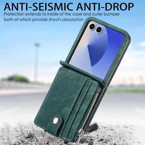 Funda para Samsung Galaxy Z Abatible 7 6 5 Antigolpes Desmontable Cremallera Tarjeta Billetera - Imagen 33 de 46