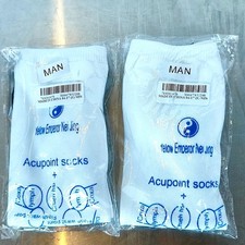 2 PACK Acupressure Reflexology Socks Set Pain Relief Trigger Point Massage Tools