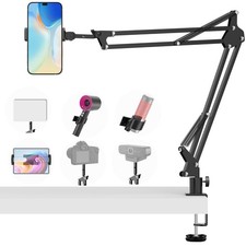 Overhead Camera Mount, Desk Stand for Recording, Holder for Bed with /Tablet/...