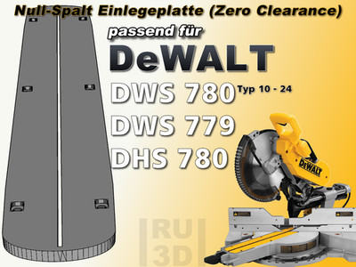 Tischeinlage Einlage DeWALT DWS780 + DHS780 Typ 10-23 kompatibel