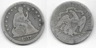1877 Seated Liberty VG very good 25C 25 cents Philadelphia