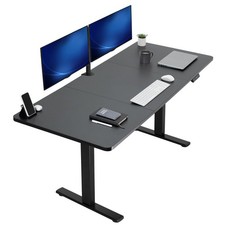 VIVO Electric 71 x 30 Stand Up Desk Workstation, Black Table Top, Black Frame