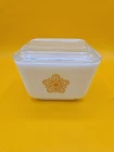 Vintage Pyrex Butterfly Gold 501-B Lid 501-C Refrigerator Dish 12 oz/350 ml USA