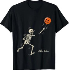 Skeleton Lost Balloon Retro Funny Saying Halloween T-Shirt Sizes S-5XL