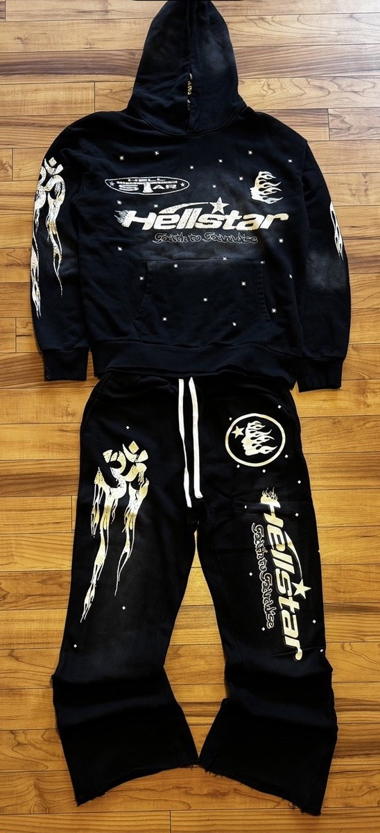 Hellstar Black Star Hoodie & Pants Set Medium Streetwear | eBay