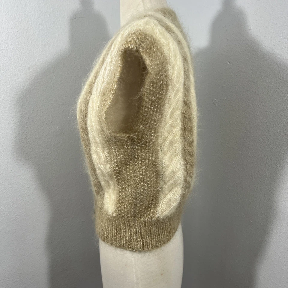 复古 Ellen Tracy 马海毛混纺毛衣背心女式 SP Indie Sleaze Academia Preppy — 第 2/4 张图片