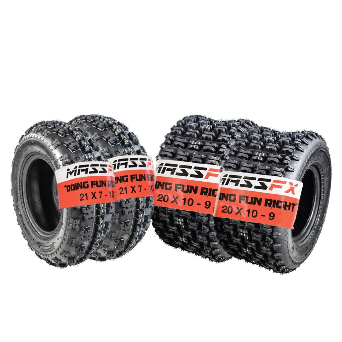 21x7-10 & 20x10-9 NEW ATV TIRE SET (All 4 Tires) Yamaha Raptor 660