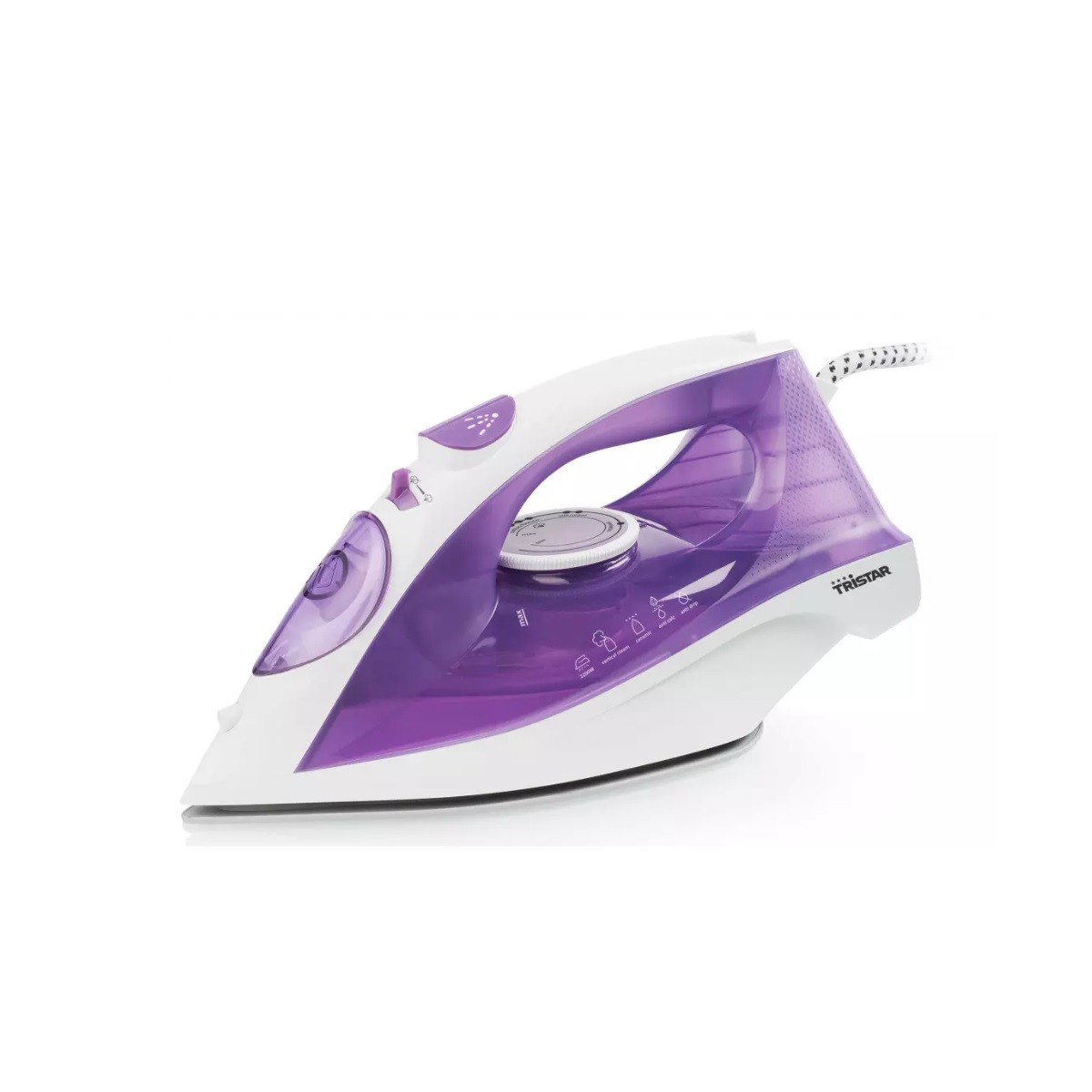 Fer à repasser vapeur Tristar ST-8350 de 2200W avec débit de 140g/min violet