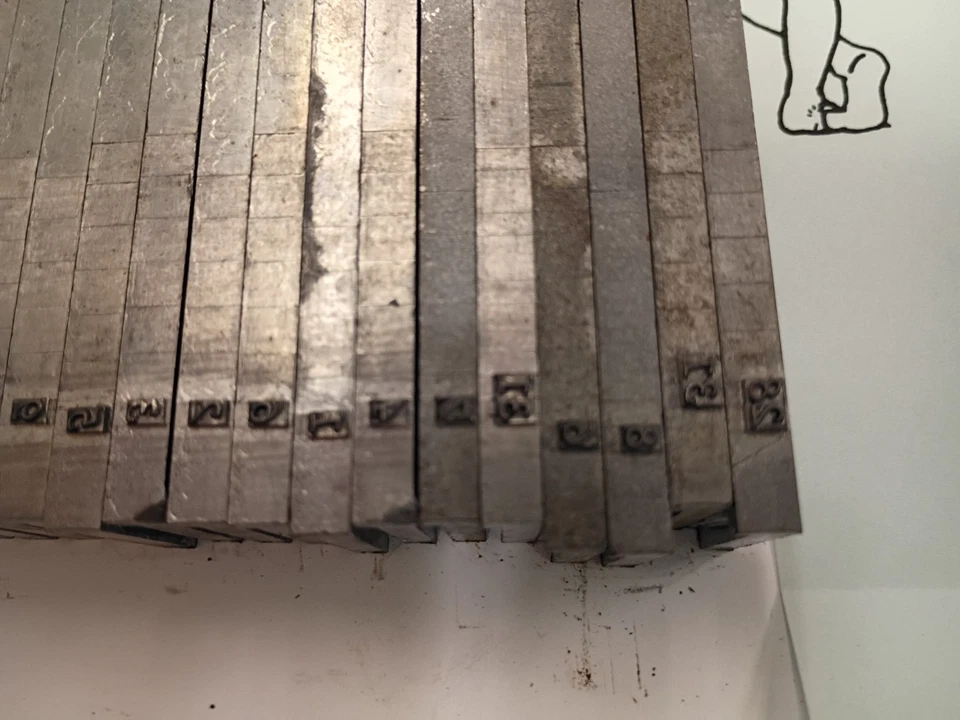 Vintage Linotype Letterpress Type Small Number Sequence  (Lino A3) - Image 4 of 4