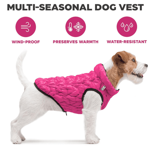 Dog Winter Coat S Size Pink Black Lightweight Reversible Warm Dog Jacket - Picture 5 of 6