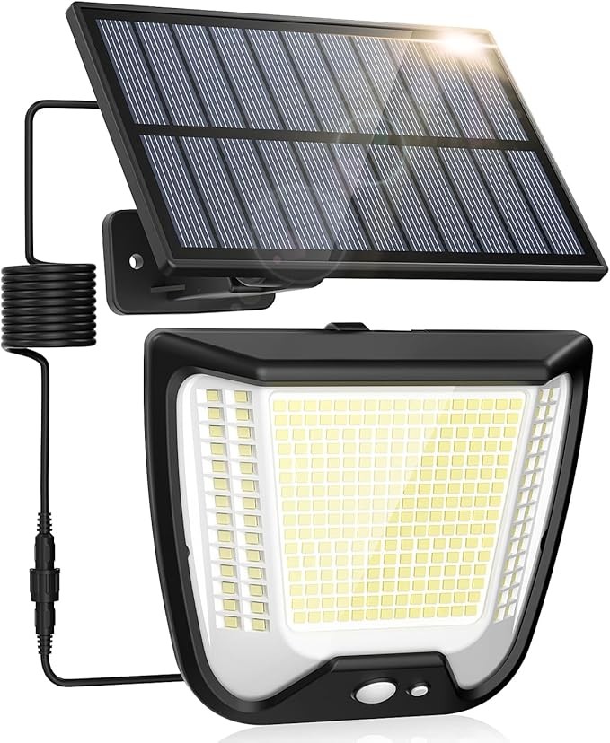 288 LED Solar Security Light  Motion Sensor  Split Panel Outdoor Floodlight