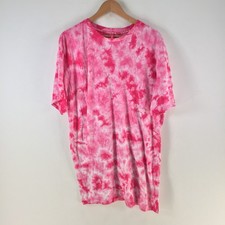 Cachia womens oversized t shirt dress 10 pink tie dye mini short sleeve 125274
