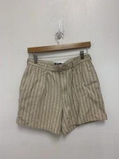 Vintage 80s Polo By Ralph Lauren Striped Linen Cotton Beige Shorts