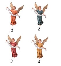 Pastore statuina Angelo gloria cm 13 di plastica dipinto a mano Moranduzzo 1pz