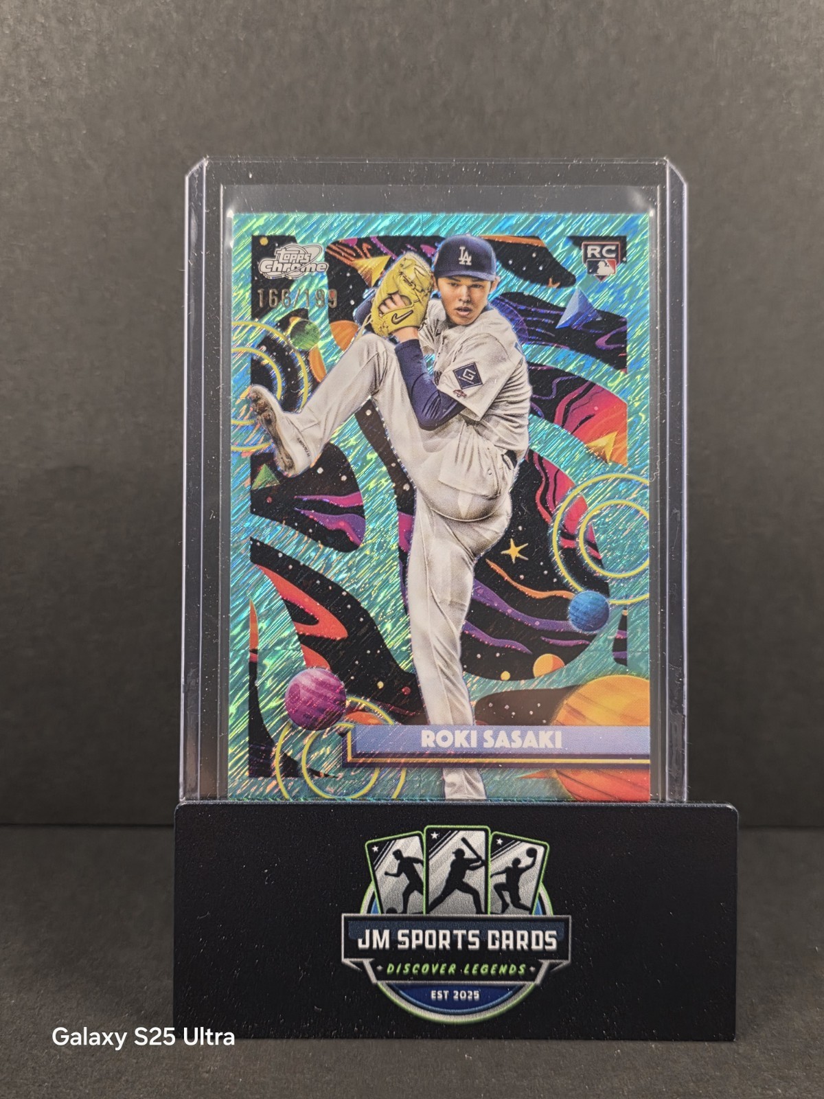 2025 Topps Cosmic Chrome - Roki Sasaki #68 Aqua Equinox Refractor /199 (RC)