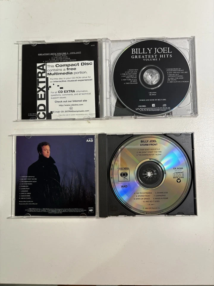 Vintage Billy Joel Greatest Hits Vol 1 & 2 And Storm Front Albums 2 CD Lot - Image 3 of 4