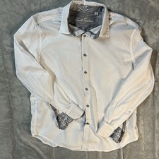 Robert Graham Paisley Floral Button-Up Shirt Flip Cuff Men's XL Long Sleeve