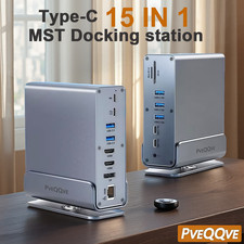 USB-C docking station 2 HDMI triple monitors USB3.2 10Gbps RJ45 1000M TF/SD PD