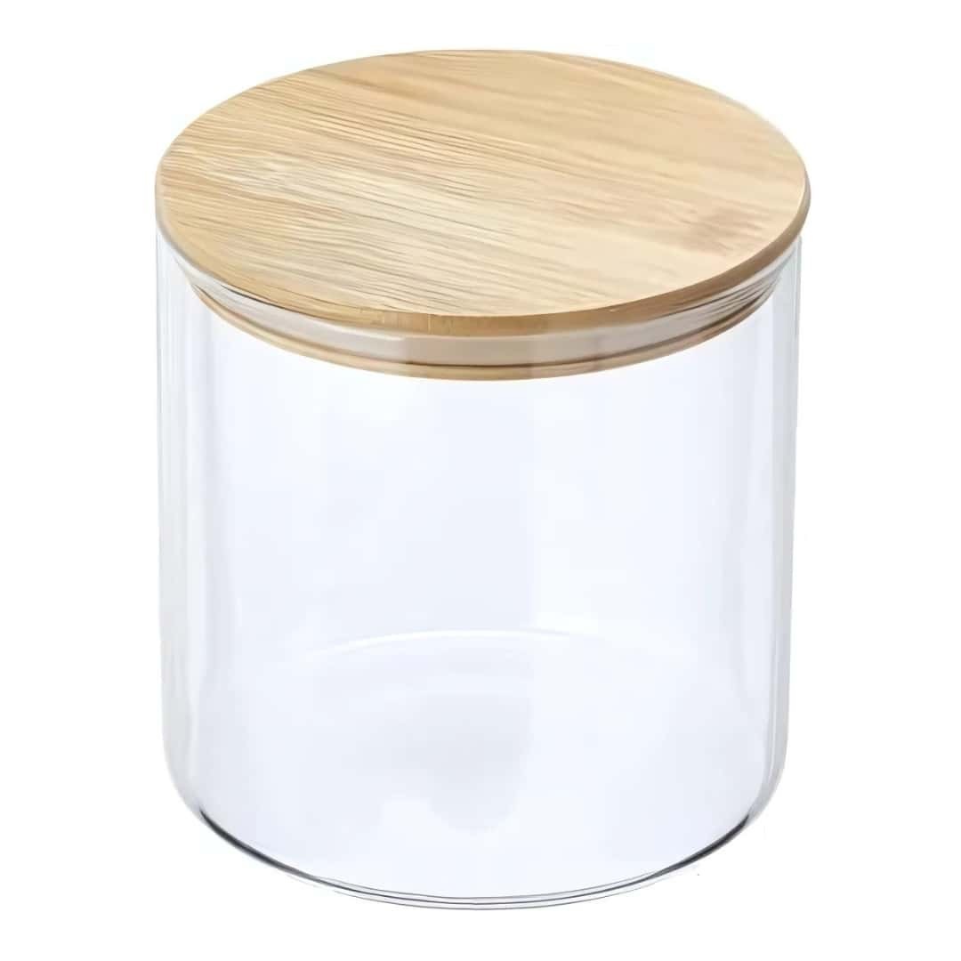 Barattolo Alimenti Vetro con Coperchio Bamboo 3 lt - Leone - Buffet