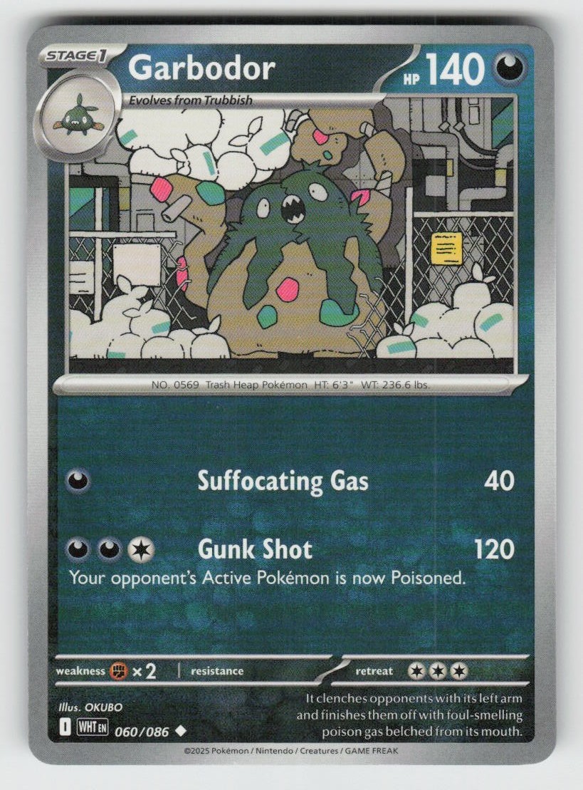 Garbodor 060/086 Uncommon White Flare Near Mint
