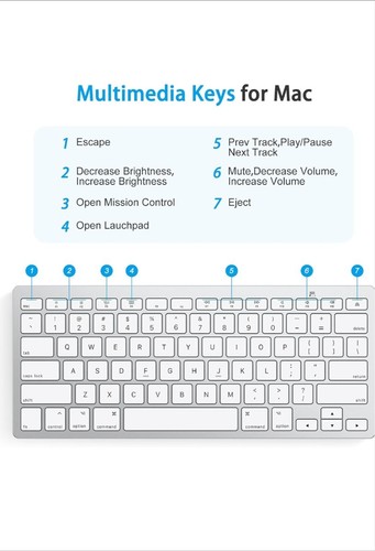 OMOTON Bluetooth Keyboard Compatible with Mac, Compact Wireless Keyboard... - Afbeelding 7 van 14