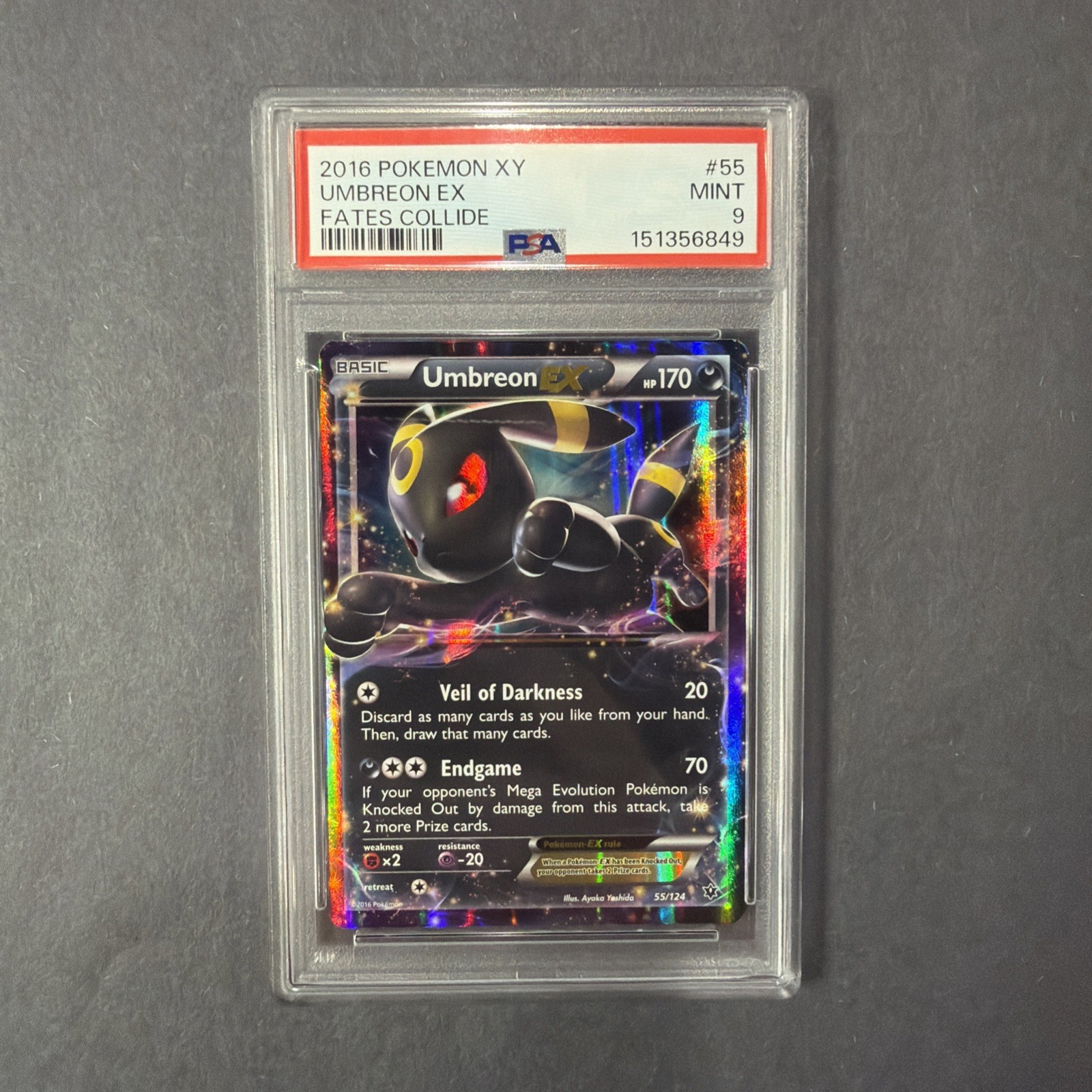 PSA 9: Pokemon XY Full Art Umbreon EX 55/124 MINT Fates Collide