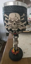 Skulls Wine Goblet Excellent Condition Halloween
