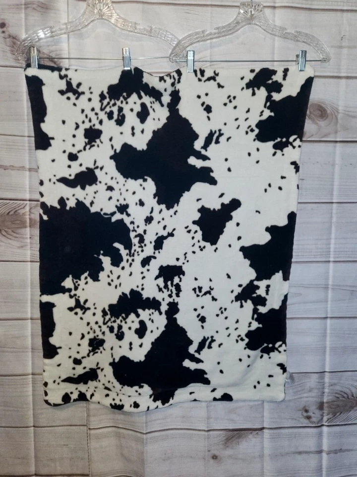 Детское одеяло головастики коричневый и белый коровий анималистический принт шерпа - Изображение 4 из 4