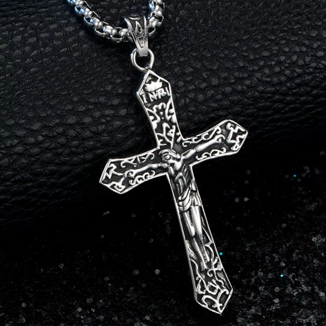 Men Women Vintage Jesus Christ Crucifix Cross Pendant Necklace Christian Jewelry