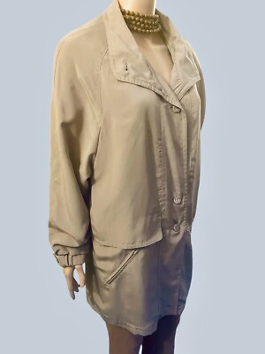 Vintage Raincoat 90s Virgo Classic Rain Jacket Waterproof Minimalist Beige  L Australia