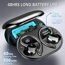 Wireless 5.4 sports hanging ear headphones, 56 hour noise cancelling band, IP7