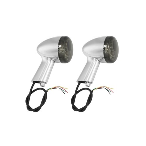 2PCS Chrome Rear Turn Signals LED Lights For Harley Sportster 883 XL1200 1992-Up - Picture 2 of 10