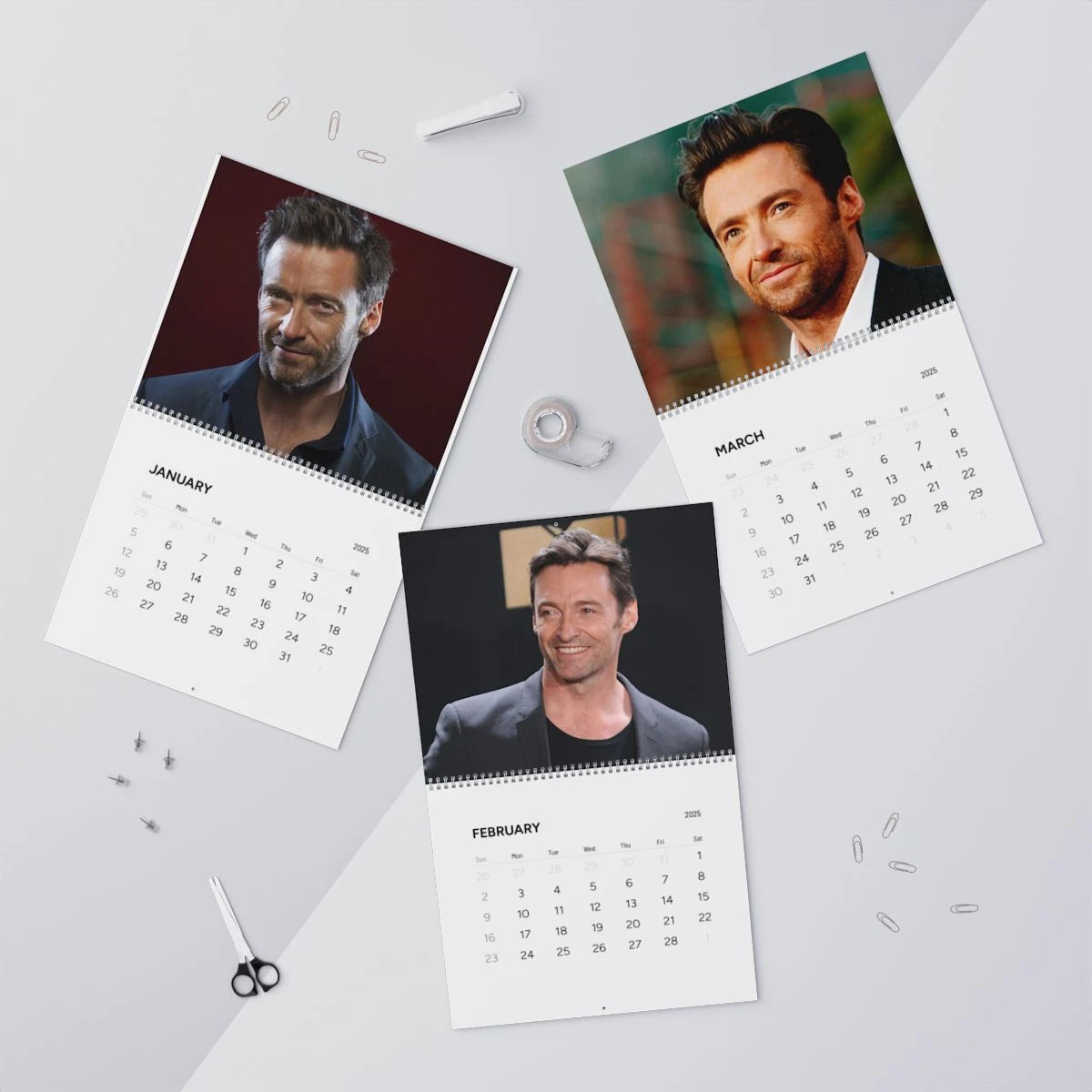 Hugh Jackman 2025 Wall Calendar