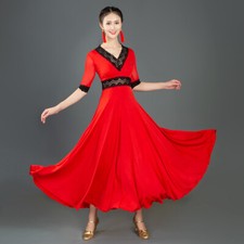 Latin Ballroom Dance Dress Modern Salsa Waltz Standard Long Dress C055 8 Colors