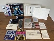 NEW Nintendo Game Boy Handheld System 1989 COMPLETE CIB + RARE Maxell Batteries