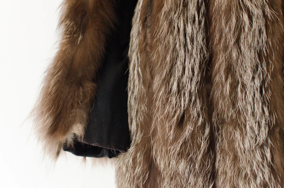 Abrigo de piel marrón vintage The Madison Shop chaqueta de invierno Columbus Ohio Foto 4 de 4