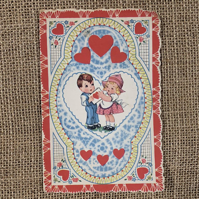 Won't You Ever Look At Me Boy Girl Letter Heart Fold Out Valentine Card Vintage