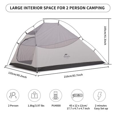 hide☆ Naturehike Cloud Peak 2-Person 4-Season Backpacking Tent | Naturehike