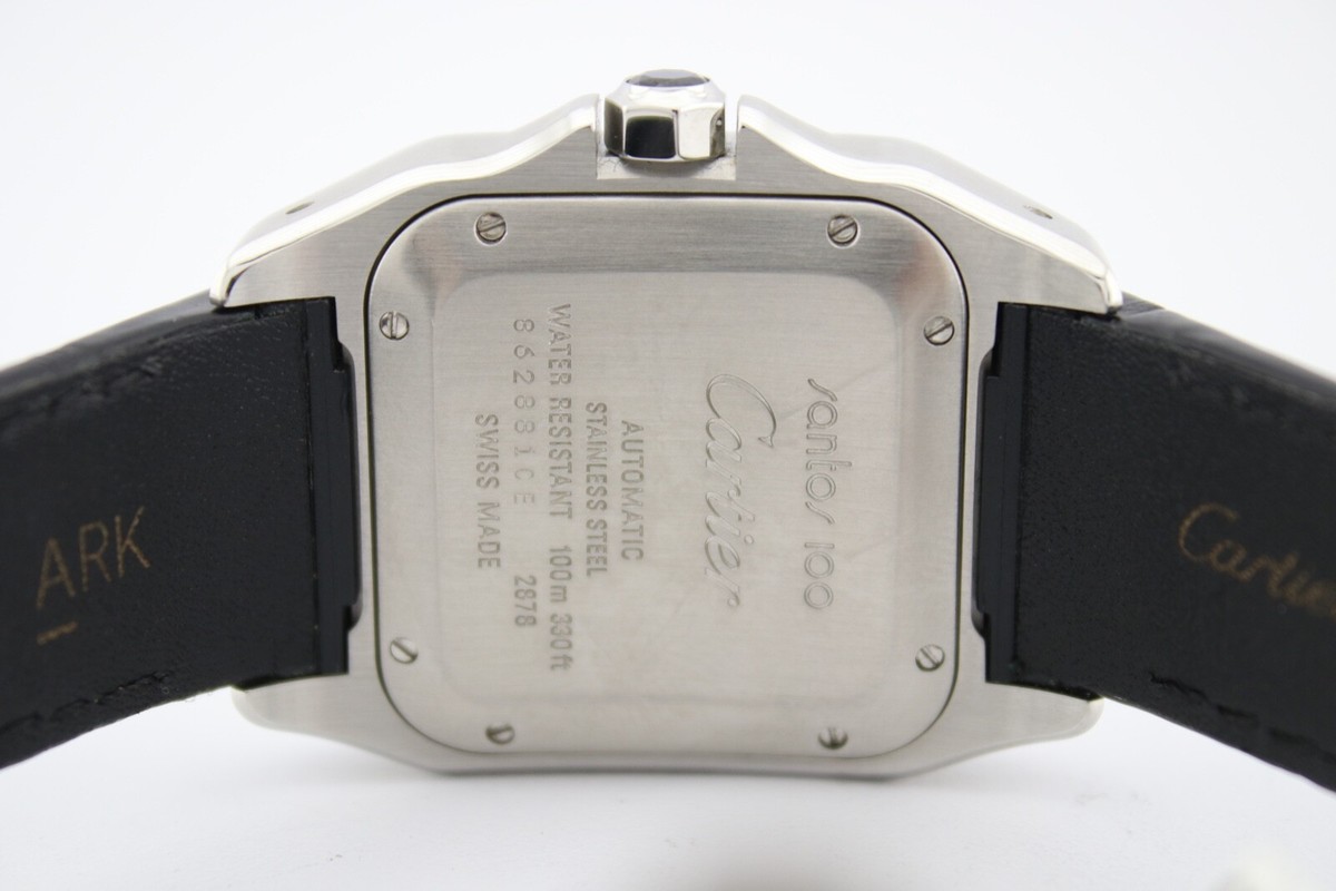 CARTIER SANTOS 100 TWO TONE 18K GOLD & STEEL DIAMOND ENCRUSTED