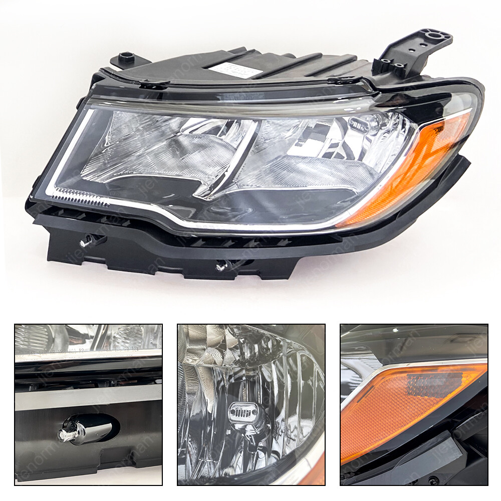 2PC Pair Headlights For 20172021 Jeep Compass Headlamps Halogen Black