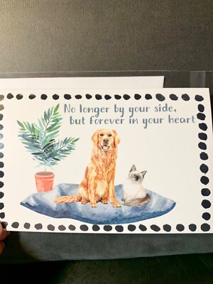 Sympathy Condolences Greeting Card Loss of Pet Dog Cat