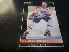 GUY CARBONNEAU    (montreal canadians - C)  1992/93  pinnacle  card #43  mint