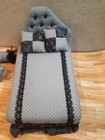 Bedroom Grey Black BED 4 Pillows Quilt & RACK/SHELF Hand Crafted Dollhouse  1/12 — photo 8