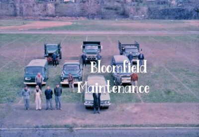 Vintage 1965 Photo Slide From Bloomfield New Jersey Maintenance Crew Trucks Vans