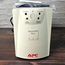 APC Battery Back-UPS Pro 420 BP420S 50-60Hz 10A UPS System White With Cords