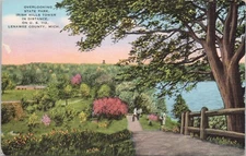 Linen PC * Michigan Lenawee County Beautiful Spring Scene Irish Hills Tower1940