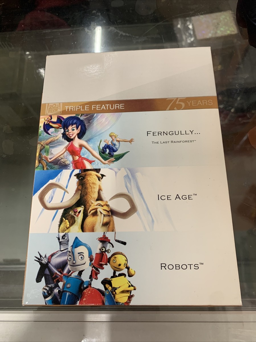 Ferngully/Ice Age/Robots (DVD, 2010, 3-Disc Set, Fox 75th